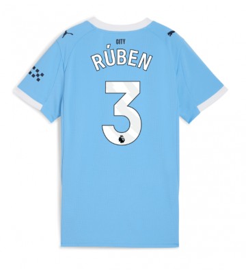 Manchester City Ruben Dias #3 Hjemmebanetrøje Dame 2025-26 Kortærmet